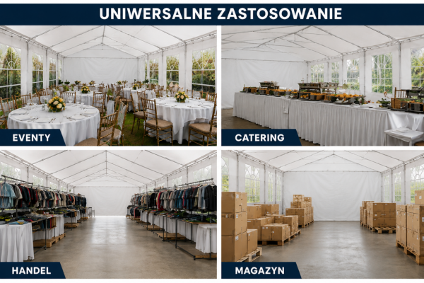 HALA CATERINGOWA 5X10 Z OKNAMI BIAŁA